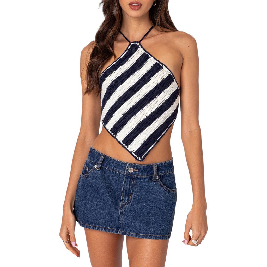 EDIKTED EDIKTED PETRA CROCHET HALTER TOP