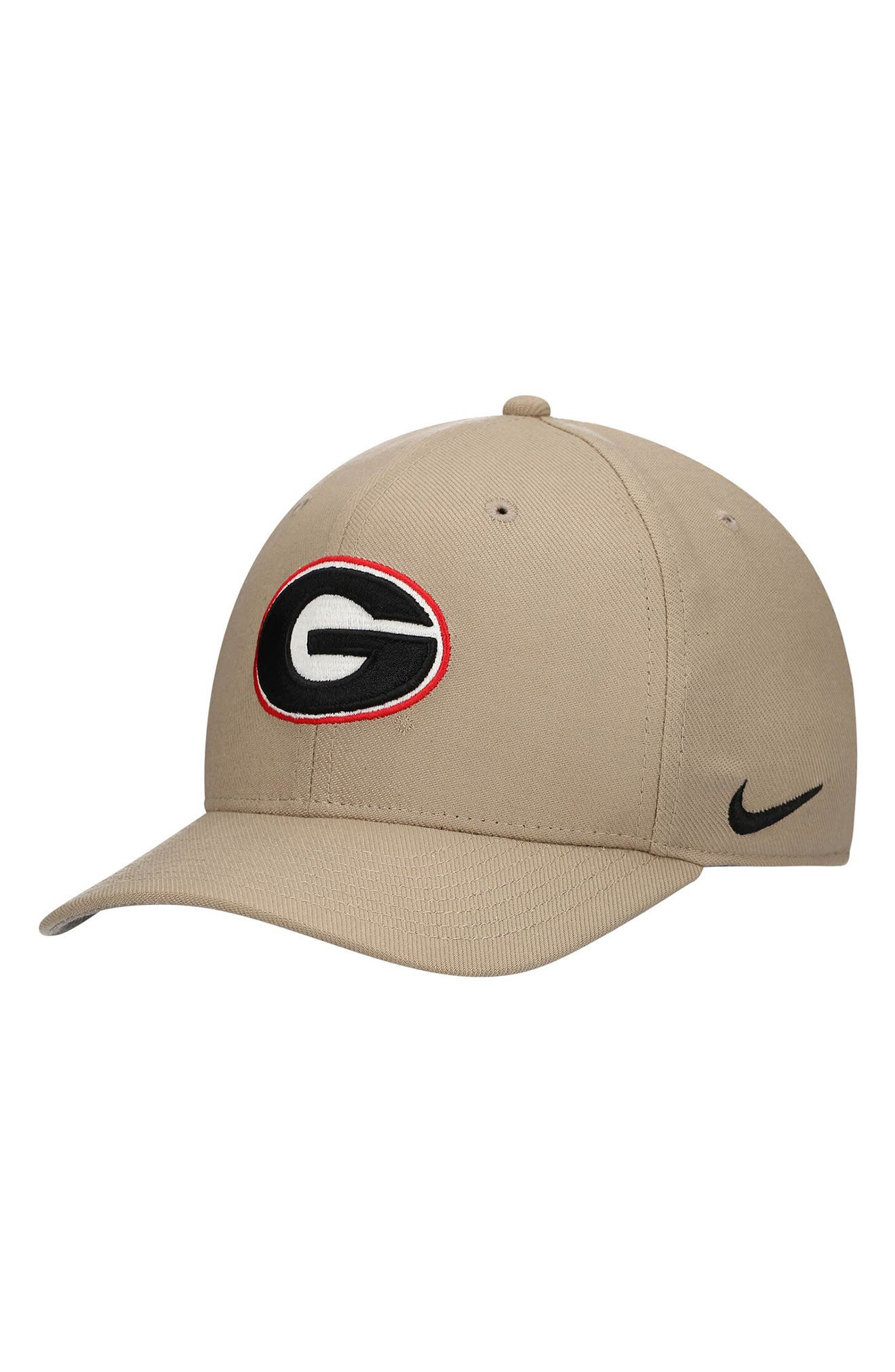 Nike Georgia Bulldogs Aerobill True Fitted Baseball Cap - White/Red