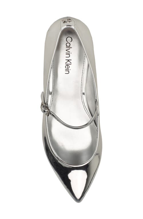 Shop Calvin Klein Kamryn Pointed Toe Flat In Silver