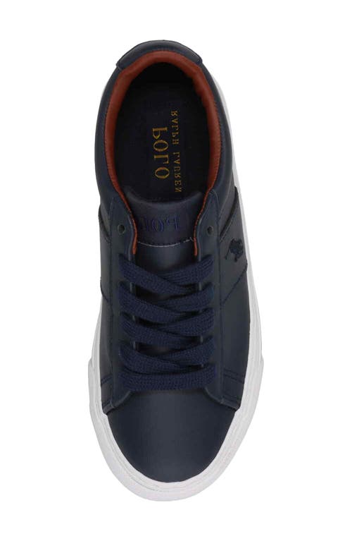 Shop Polo Ralph Lauren Kids' Sayer Low Top Sneaker In Navy