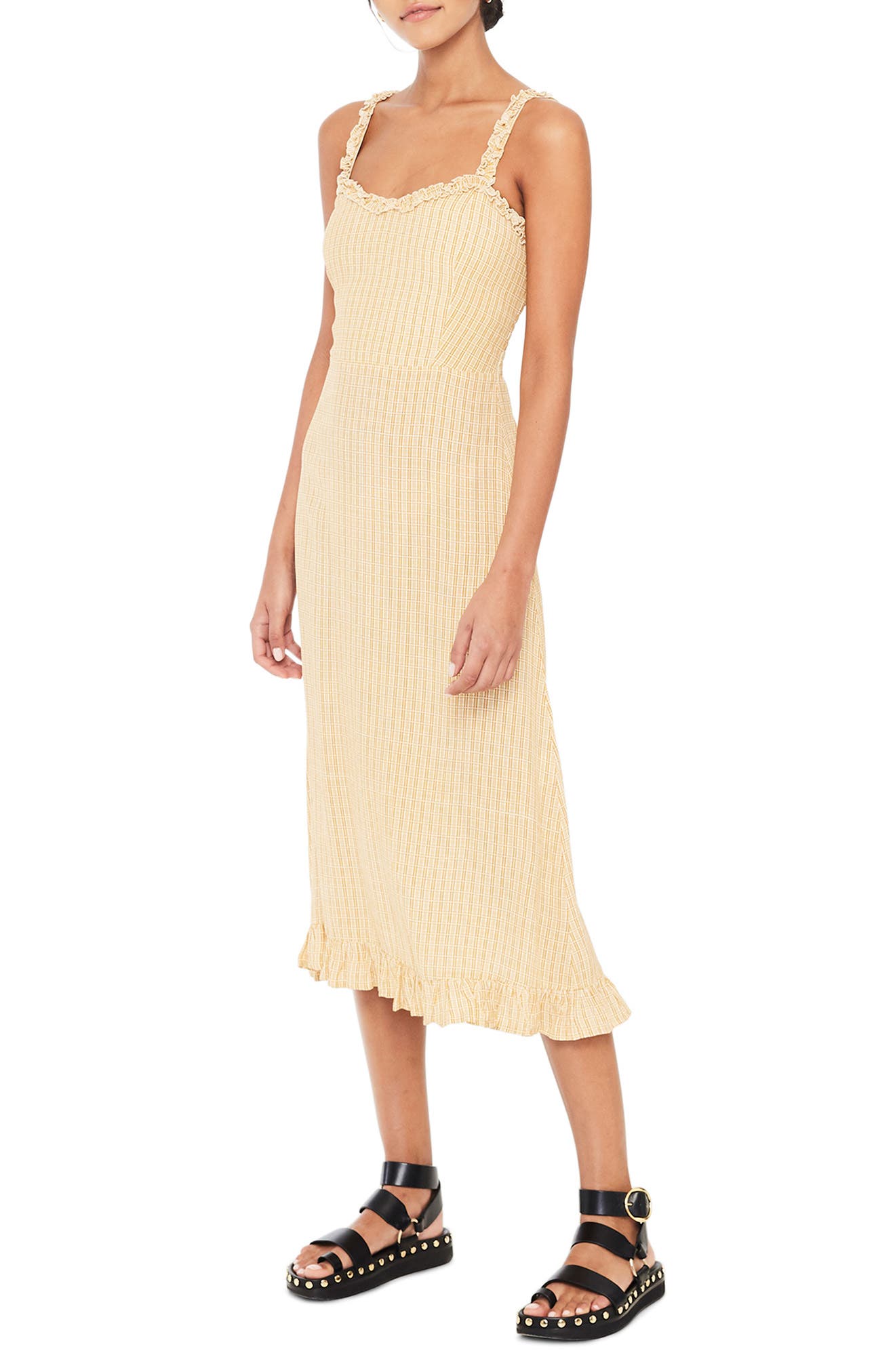 faithfull noemie smocked midi dress