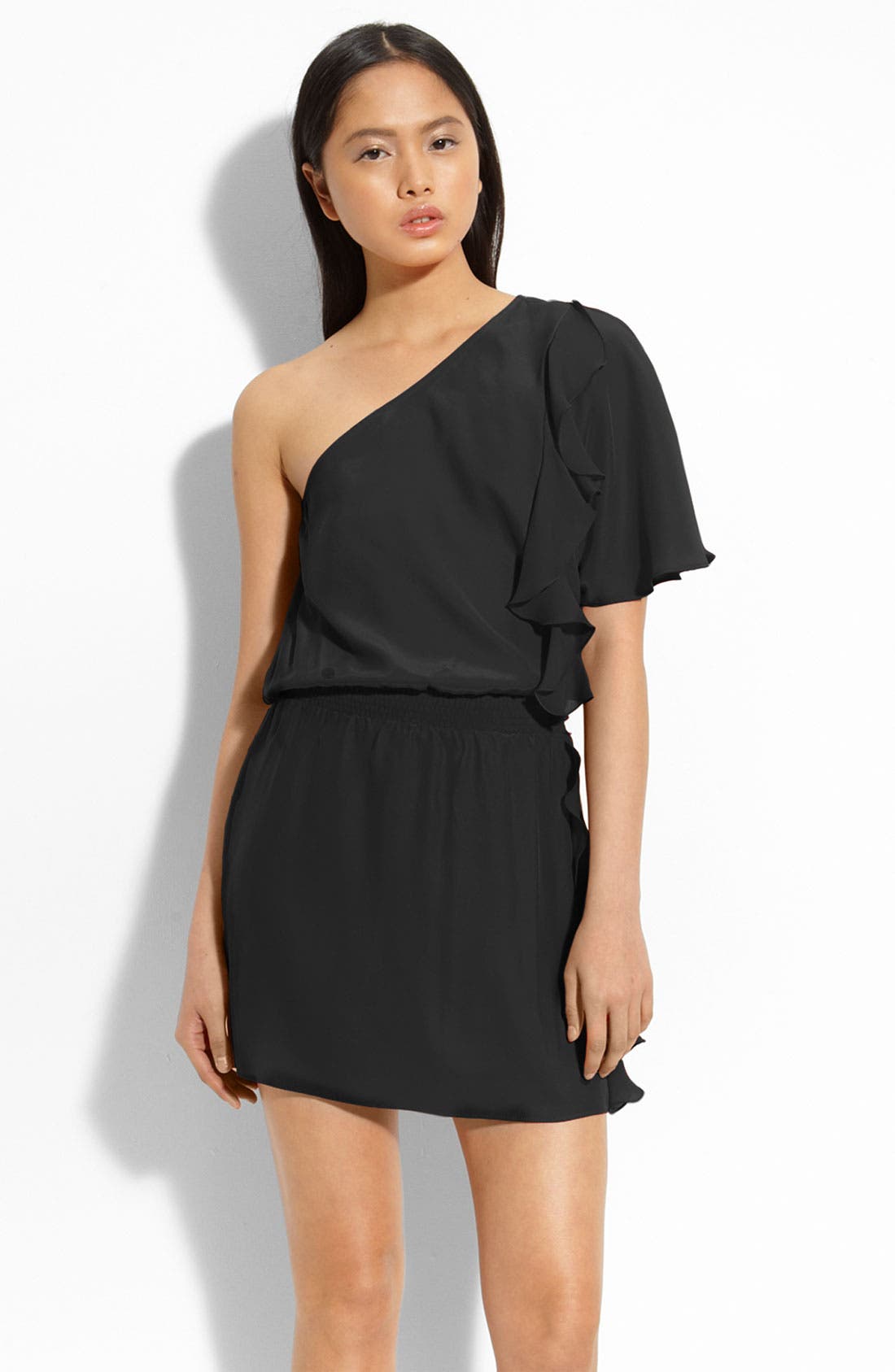 parker one shoulder sheath dress