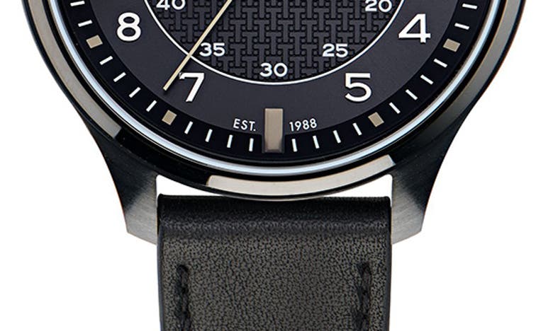 Ted Baker London Leather Strap Watch, 20mm In Black