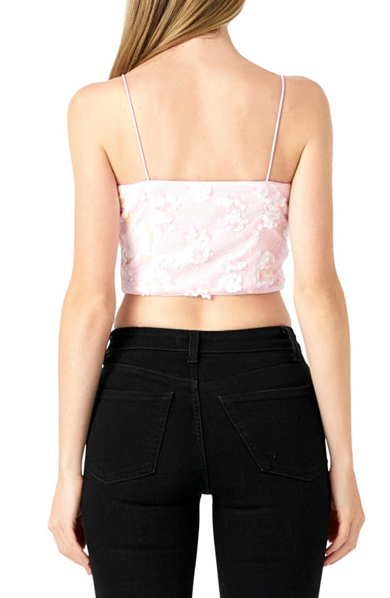 Endless Rose Women's Sequin Feather Sleeveless Top In Pink