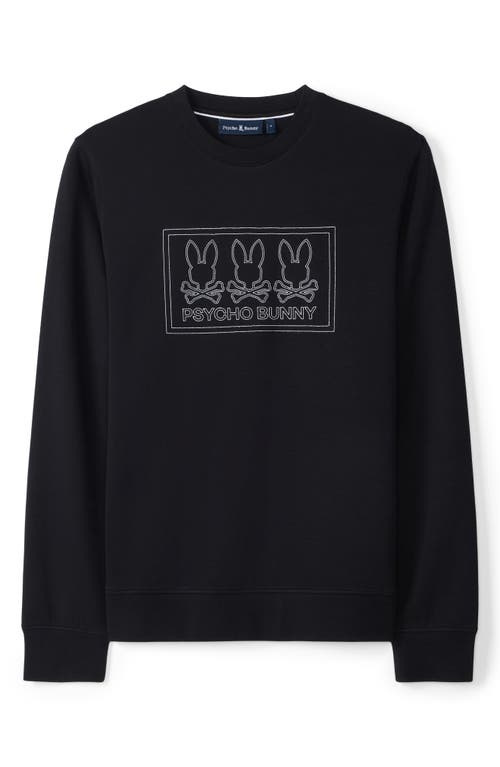 Psycho Bunny Tacoma Embroidered Graphic Sweatshirt In Black