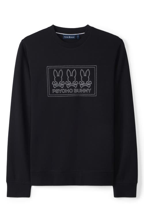 Shop Psycho Bunny Tacoma Embroidered Graphic Sweatshirt In Black