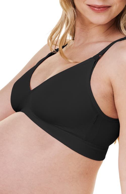 Bravado Designs V-neck Wireless Maternity/nursing Bra In Black