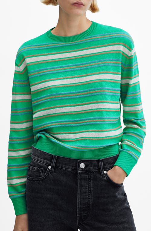 Mango Malbo Stripe Sweater In Green