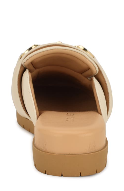 Nine West Women's Kunne Round Toe Slip-on Casual Mules In Cream