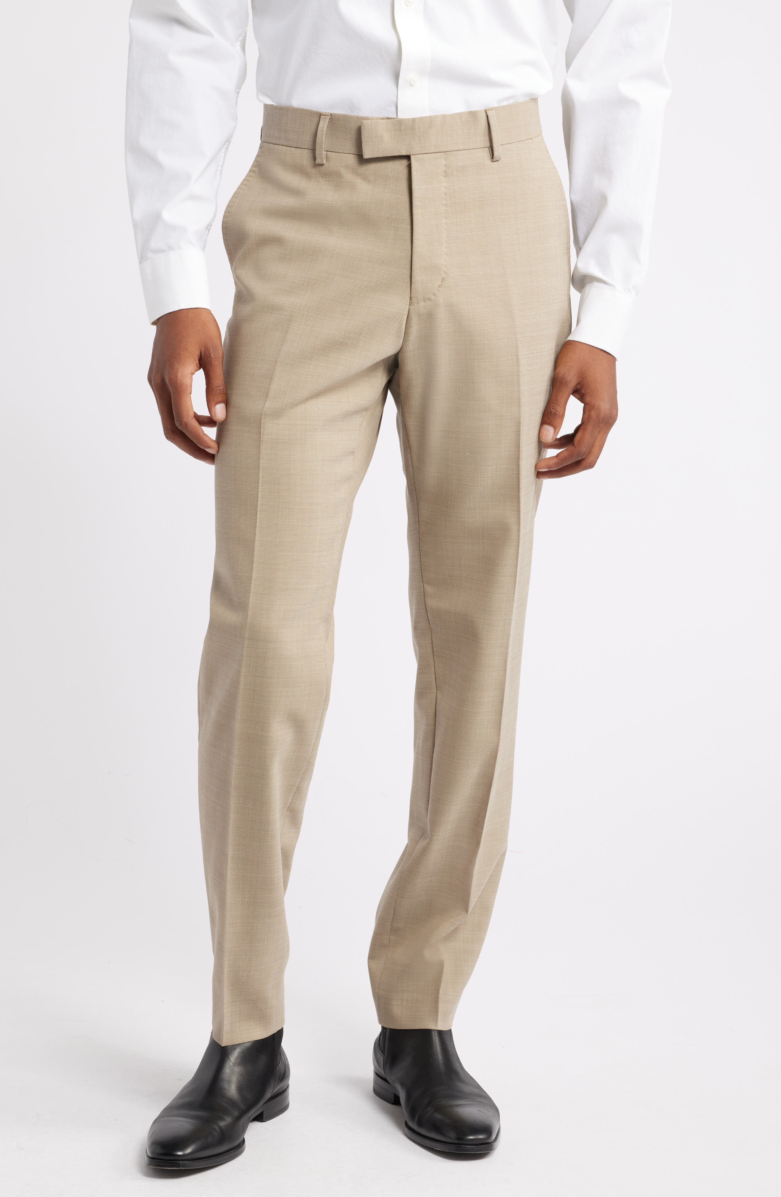 Tiger of Sweden Tenuta Slim Fit Stretch Wool Trousers in Cashmere 