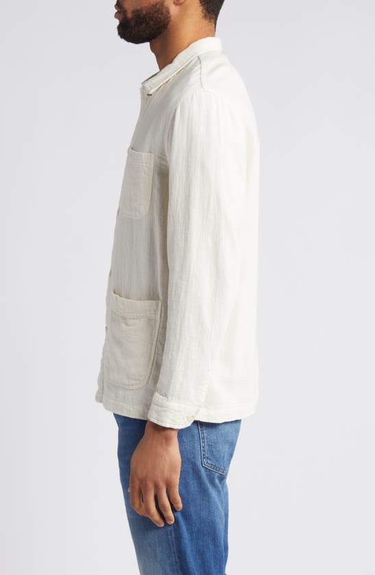 Shop Rails Ambrose Solid Cotton & Linen Shirt Jacket In Ecru