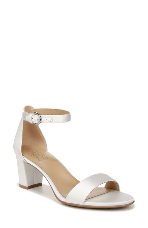 Naturalizer Vera Ankle Strap Sandal Pearl White Satin Fabric at Nordstrom,