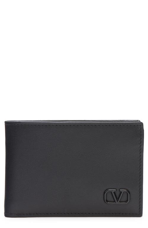 Valentino Garavani VLOGO Signature Leather Bifold Wallet in 0No - Nero at Nordstrom