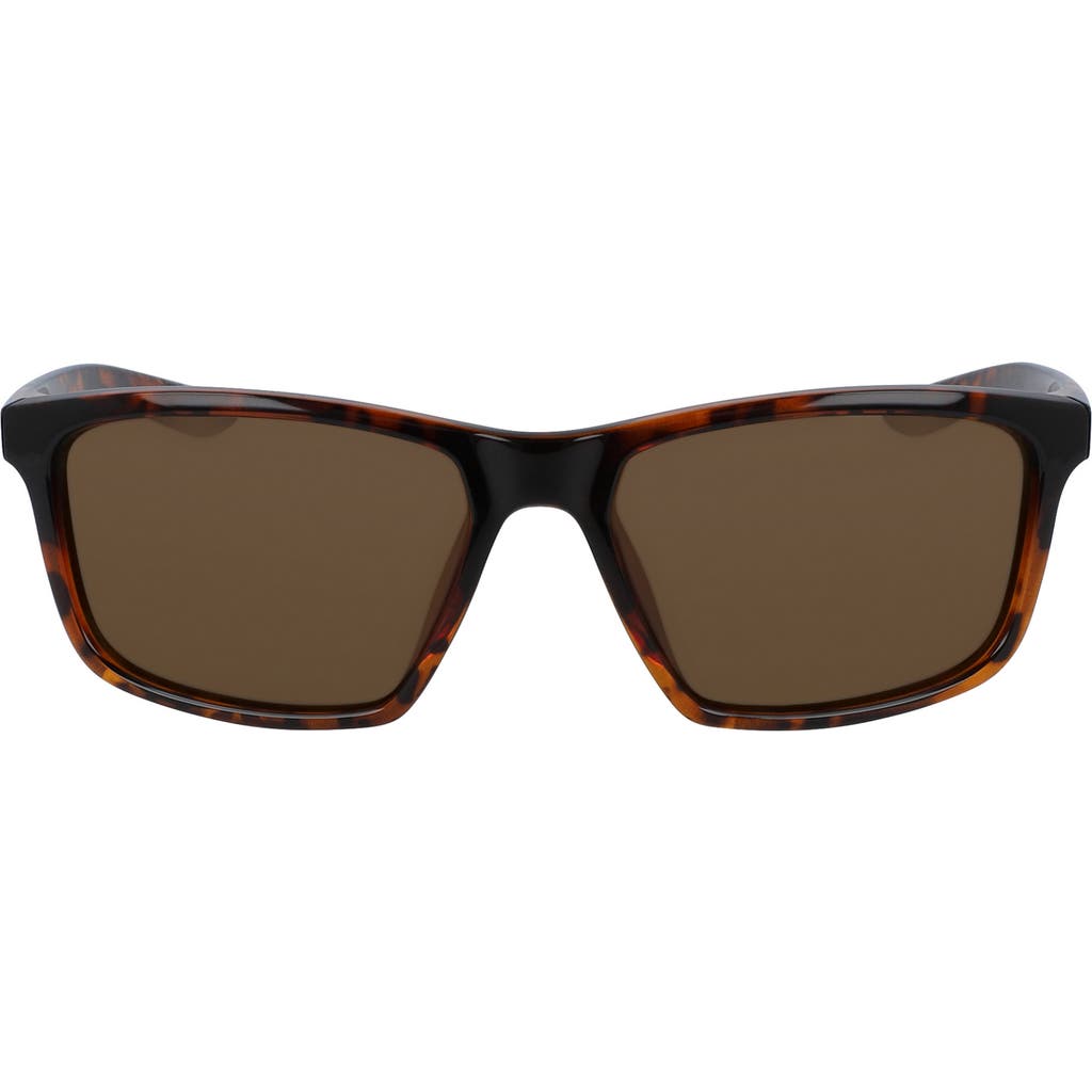 Nike Valient 60mm Square Sunglasses In Tortoise/dark Brown