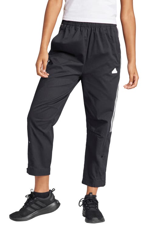 adidas 3-Stripes 7/8 Cotton Pants in Black/White at Nordstrom, Size Medium