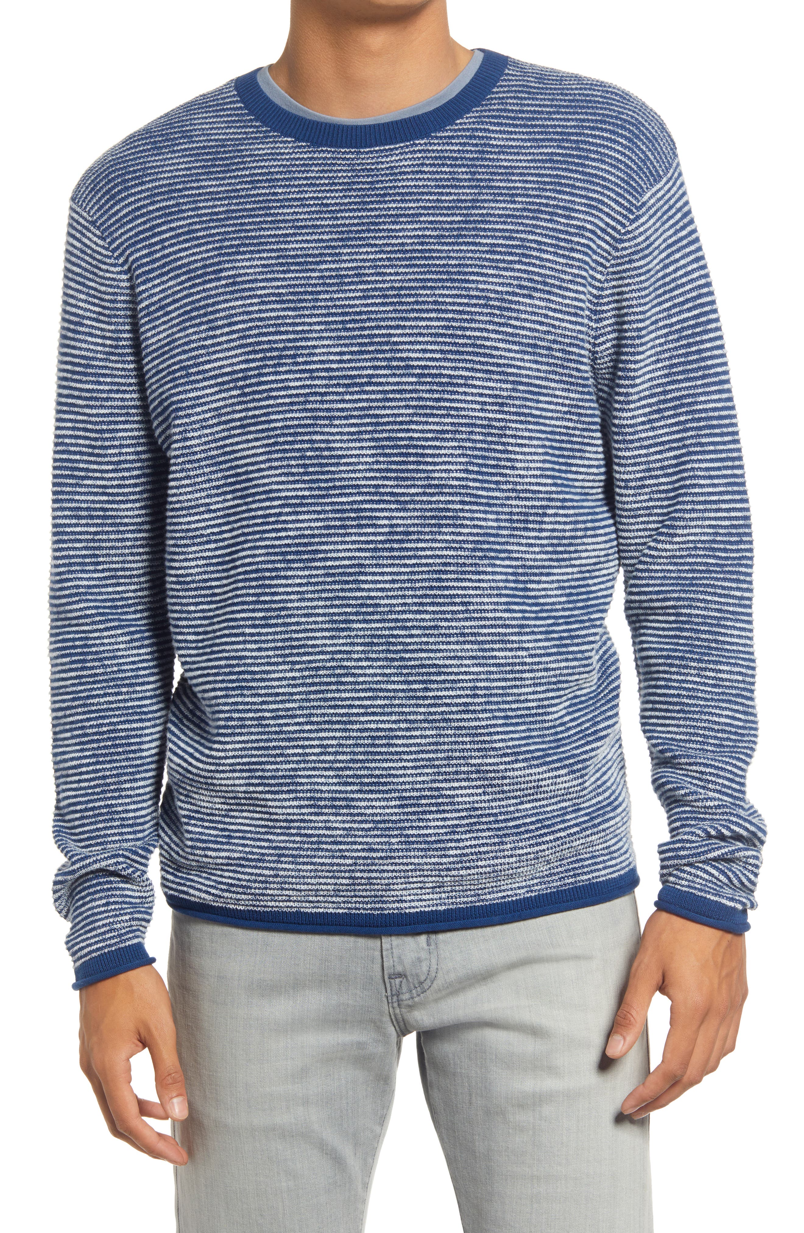 Sankt Mens Turtleneck Jacquard Loose Fit Pullover Sweater Tops