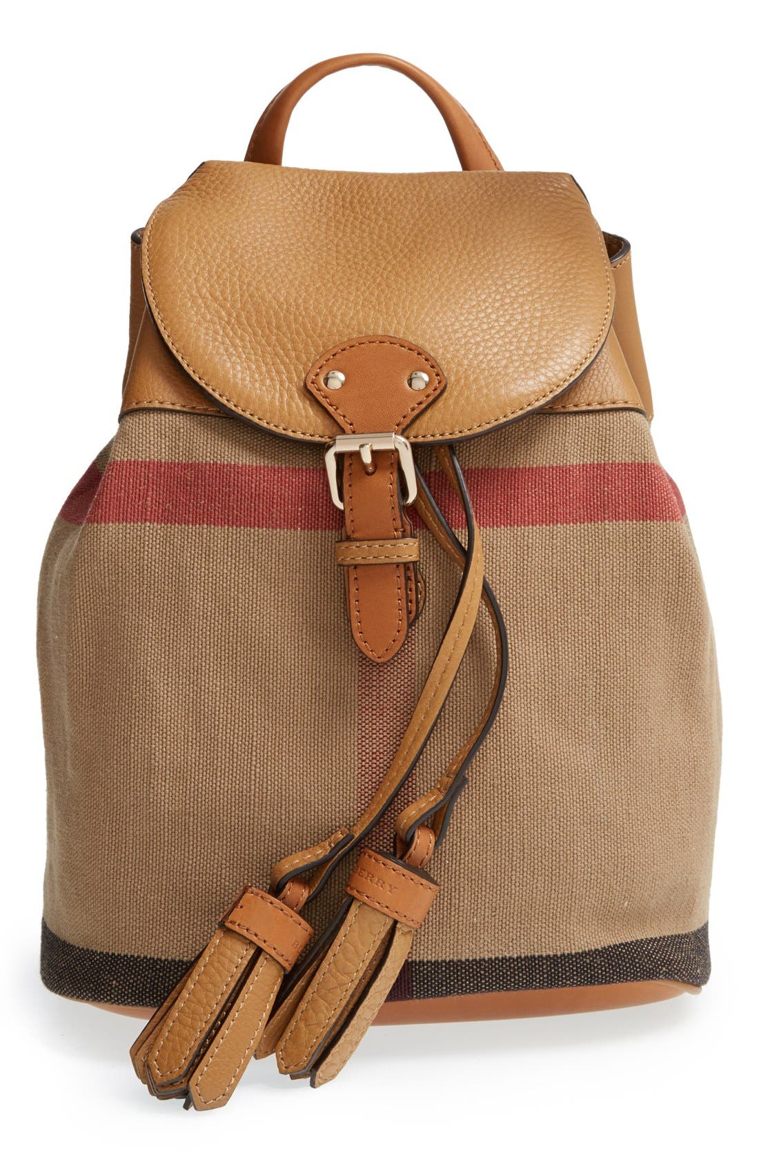 Burberry Check Print & Leather Mini Backpack (Kids) Nordstrom