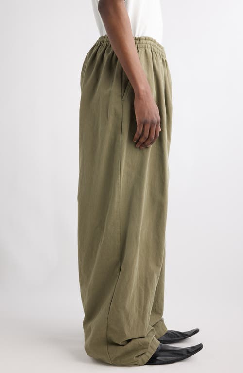 Balenciaga Baggy Cotton Canvas Pants In Linden