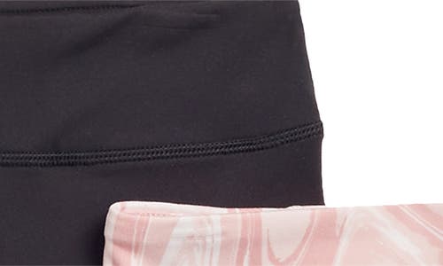 Shop 90 Degree By Reflex Kids' 2-pack Bike Shorts In Paint Pour Pink Quartz/black