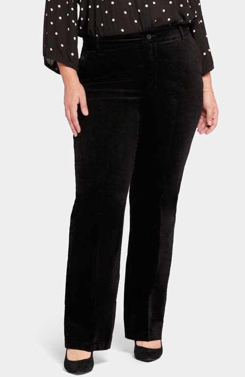 Nydj Straight Leg Velveteen Trouser Pants In Black