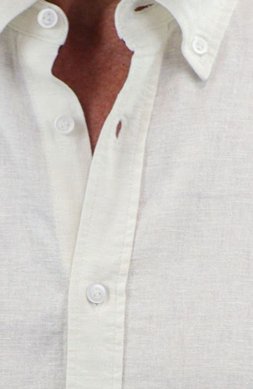 Jachs Noho Short Sleeve Linen Blend Button-down Shirt In White
