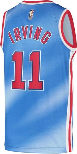 Nike Kyrie Irving Brooklyn Nets Youth Light Blue 2020/21 Jersey - Classic Edition Size: Small