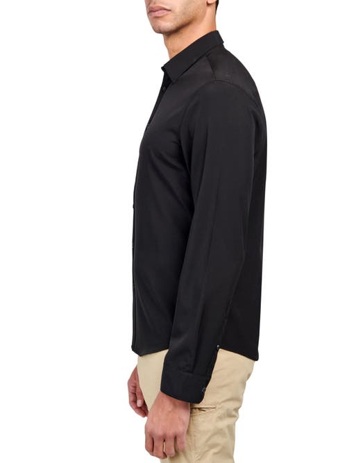 Brooklyn Brigade Men's Dante Non-iron Performance Stretch Moisture-wicking Solid Button-down Shirt In Black