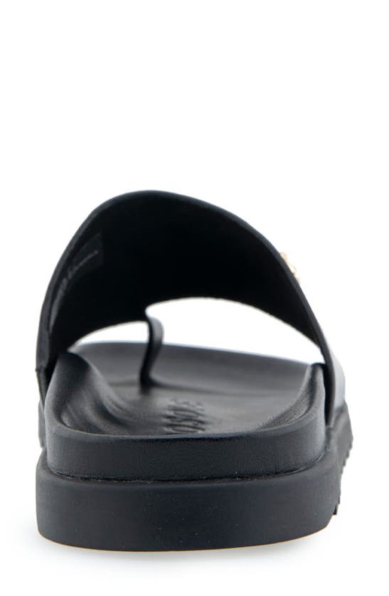 Shop Aerosoles Laurel Slide Sandal In Black Leather