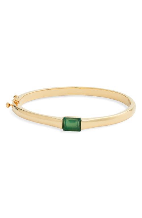 Shop Nordstrom Demi Fine Stone Bangle In Green Onyx- Gold