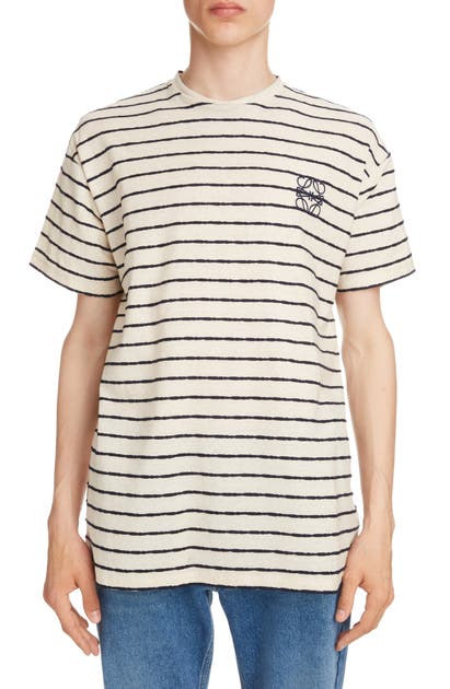 LOEWE ANAGRAM EMBROIDERED STRIPE T-SHIRT,H6109650PC