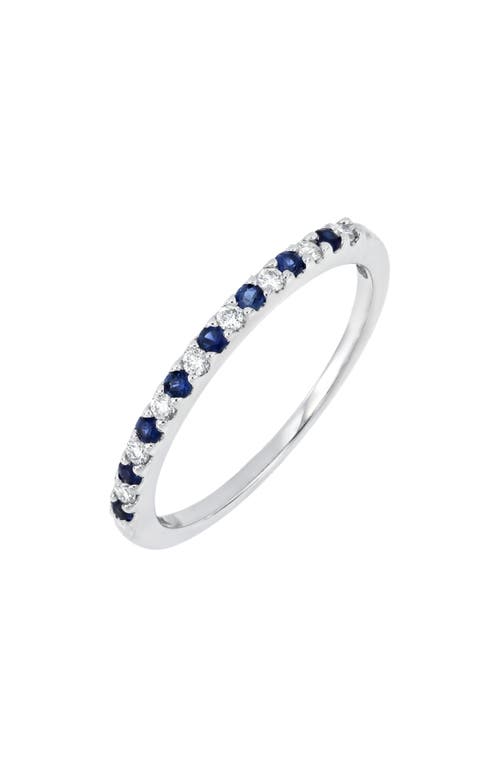 Bony Levy El Mar Gemstone & Diamond Stacking Ring in 18K White Gold - Sapphire at Nordstrom, Size 7