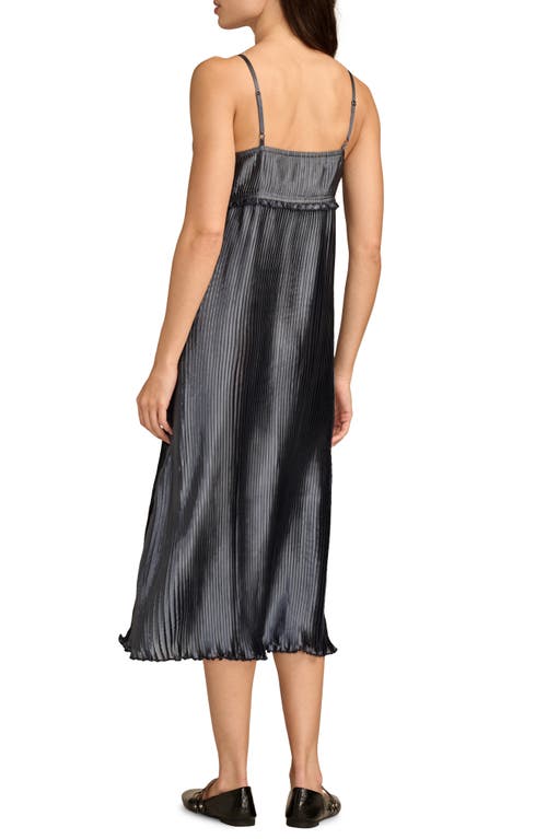 Shop Lucky Brand Pleated Satin Midi Dress In Mood Indigo