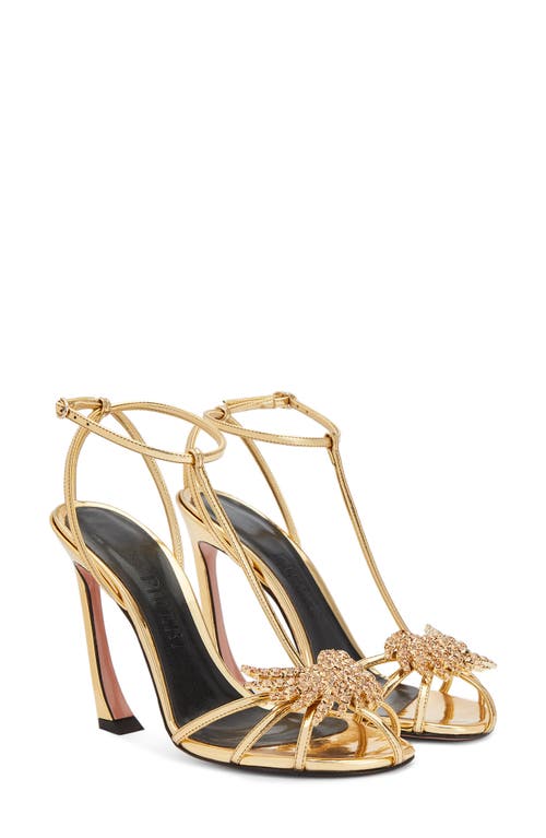 PIFERI Maggio Embellished T-Strap Sandal in Gold