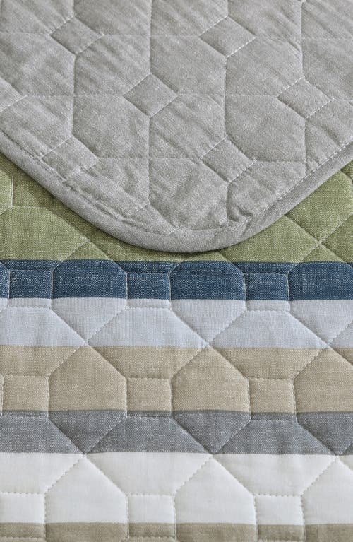 Eddie Bauer Salmon Ladder Cotton Quilt 3-piece Set In Khaki/navy