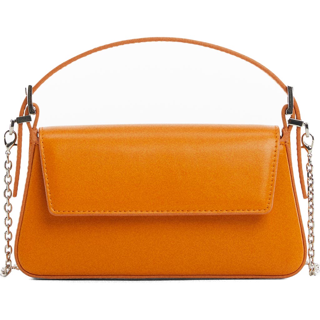 Mango Faux Leather Top Handle Bag In Orange