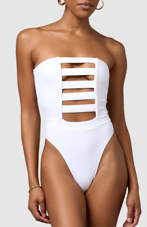 Shop Mbm Swim Zen One-piece Swimsuit In White