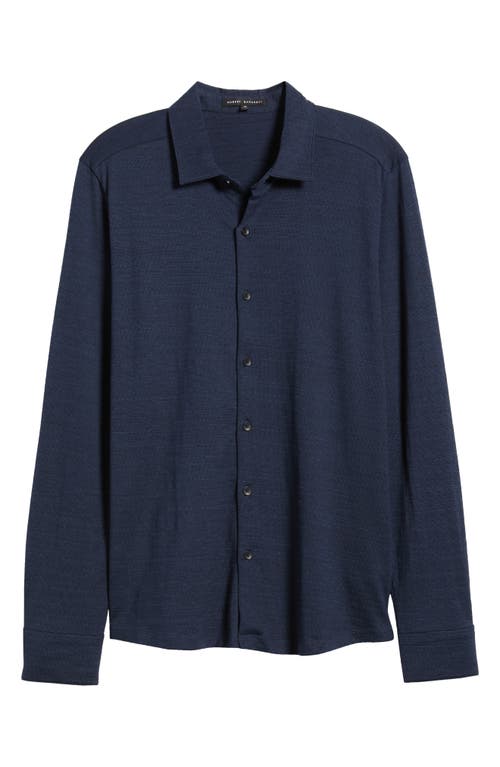 Shop Robert Barakett Welshpool Knit Button-up Shirt In Navy