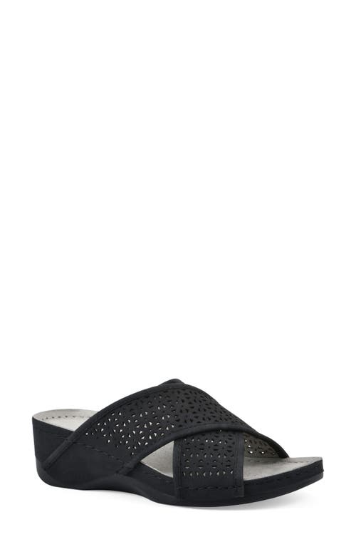 Shop Cliffs By White Mountain Candelle Wedge Sandal In Black/nubuck