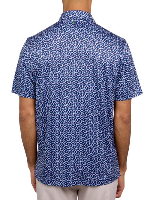 Construct Con.struct Micro Mexi Skulls Print Performance Golf Polo In Navy/blue