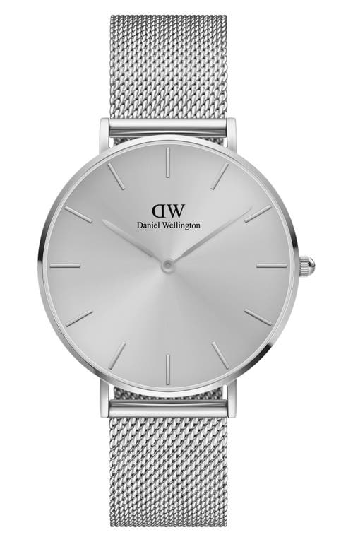 Shop Daniel Wellington Petite Evergold Mesh Strap Watch, 36mm In Silver