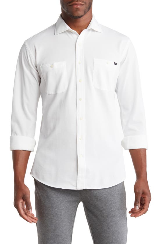 Alton Lane Sandbar Double Pocket Piqué Button-up Shirt In White Solid