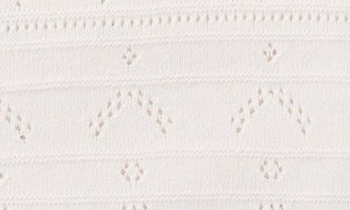Elegant Baby Organic Cotton & Cashmere Pointelle Hat, Top, Pants & Blanket Set In White
