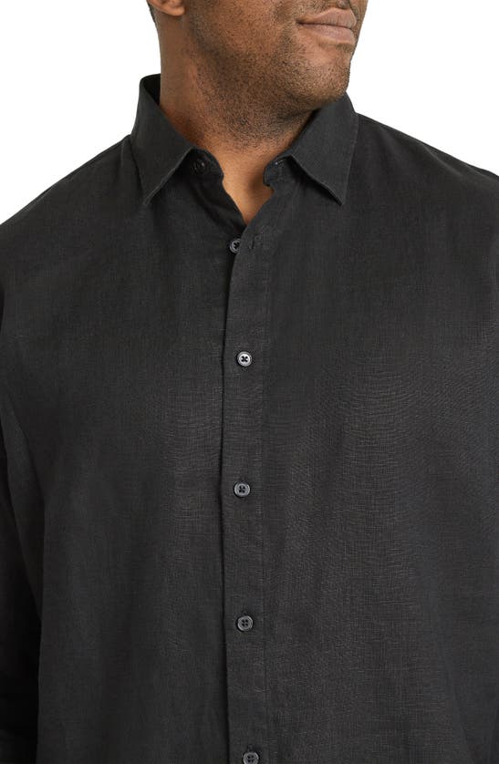 Shop Johnny Bigg Resort Relaxed Fit Linen Button-up Shirt In Black