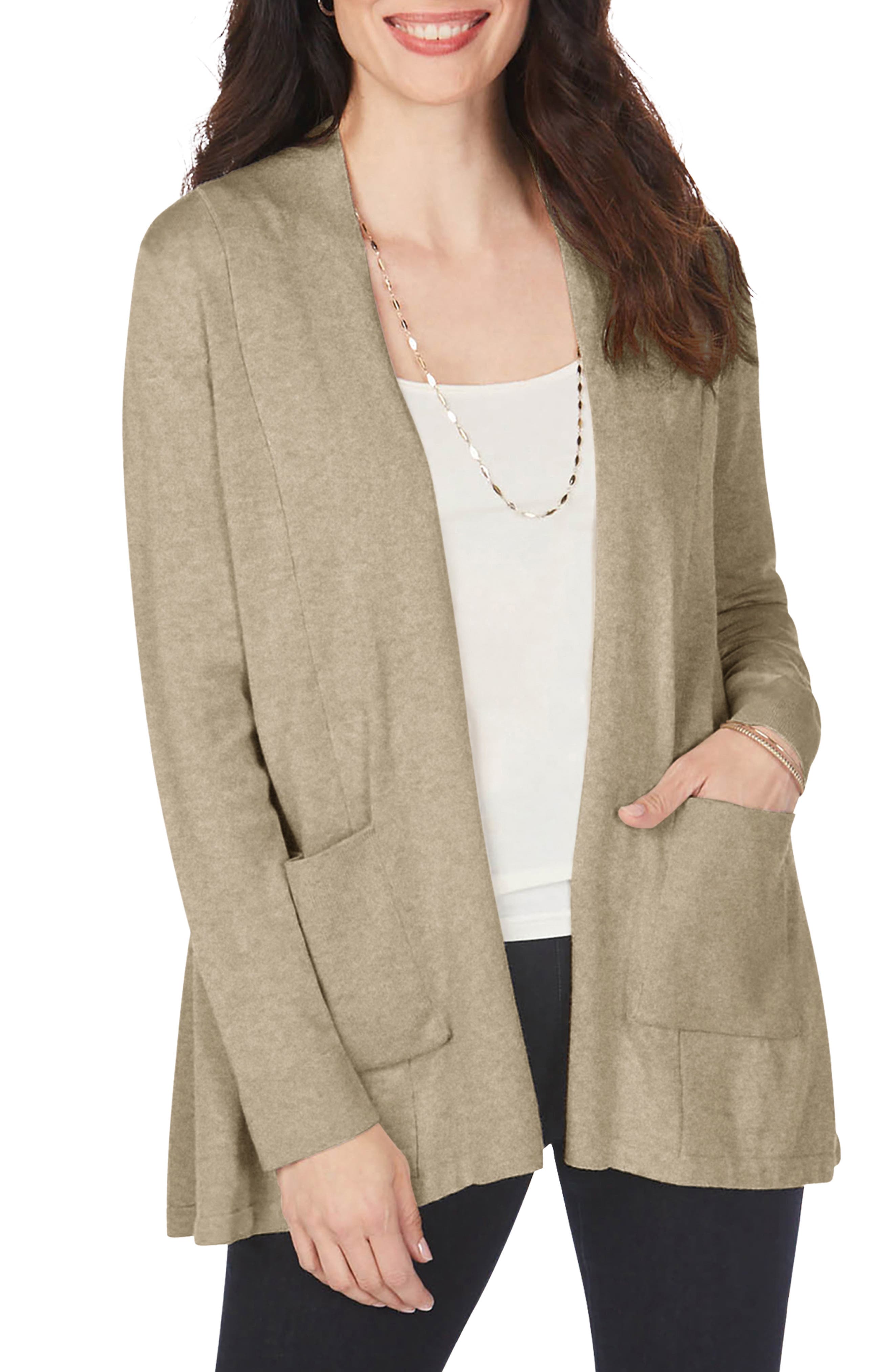 FOXCROFT BETHANIE OPEN FRONT CARDIGAN,191536592654