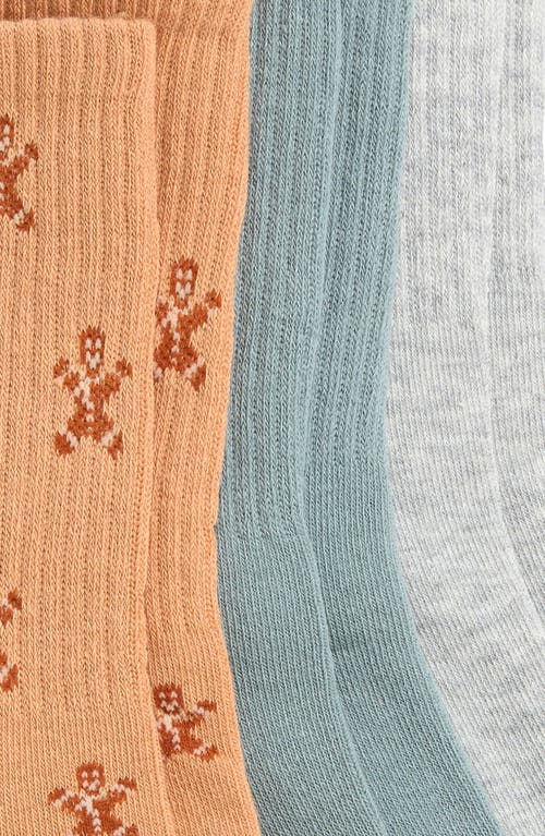 Shop Skims 3-pack Sport Socks In Gingerbread Multi