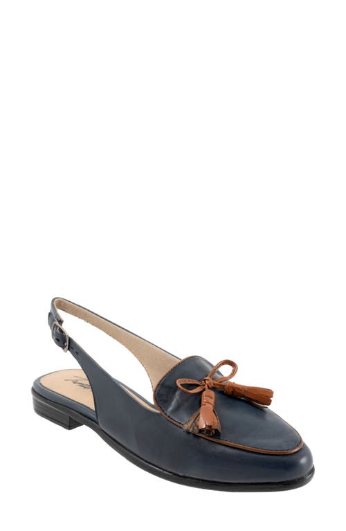 Trotters Lillie Slingback Loafer In Navy/tan