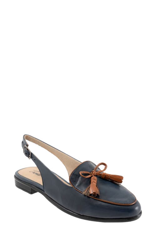 Trotters Lillie Slingback Loafer Navy/Tan at Nordstrom,