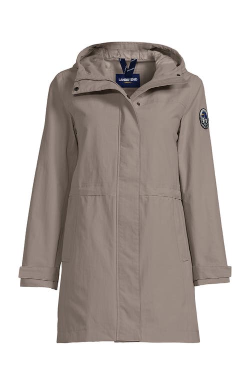 Shop Lands' End Squall Hooded Waterproof Raincoat In Soft Taupe