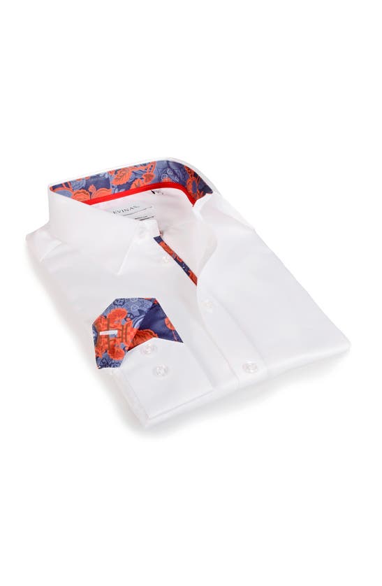 Levinas Contemporary Fit All Day Everyday Tech Stretch Dress Shirt In White