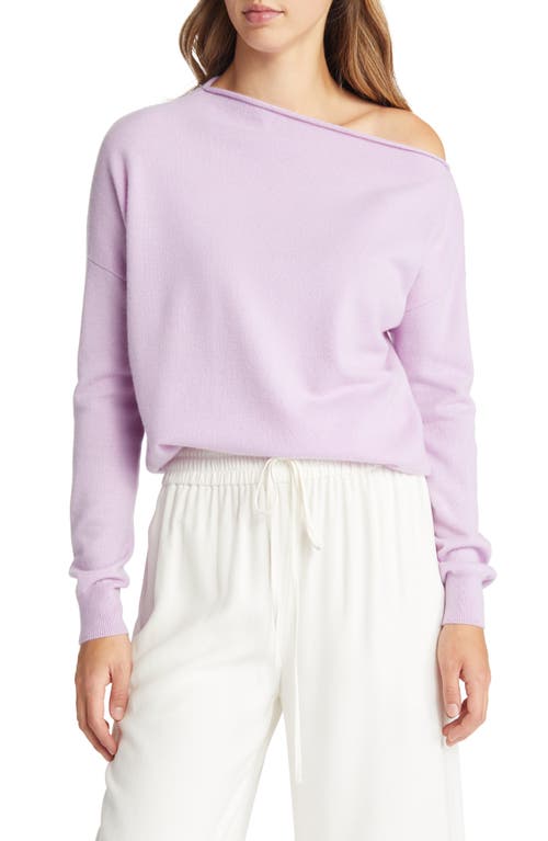 Nordstrom Off the Shoulder Cashmere Sweater in Purple Feminine